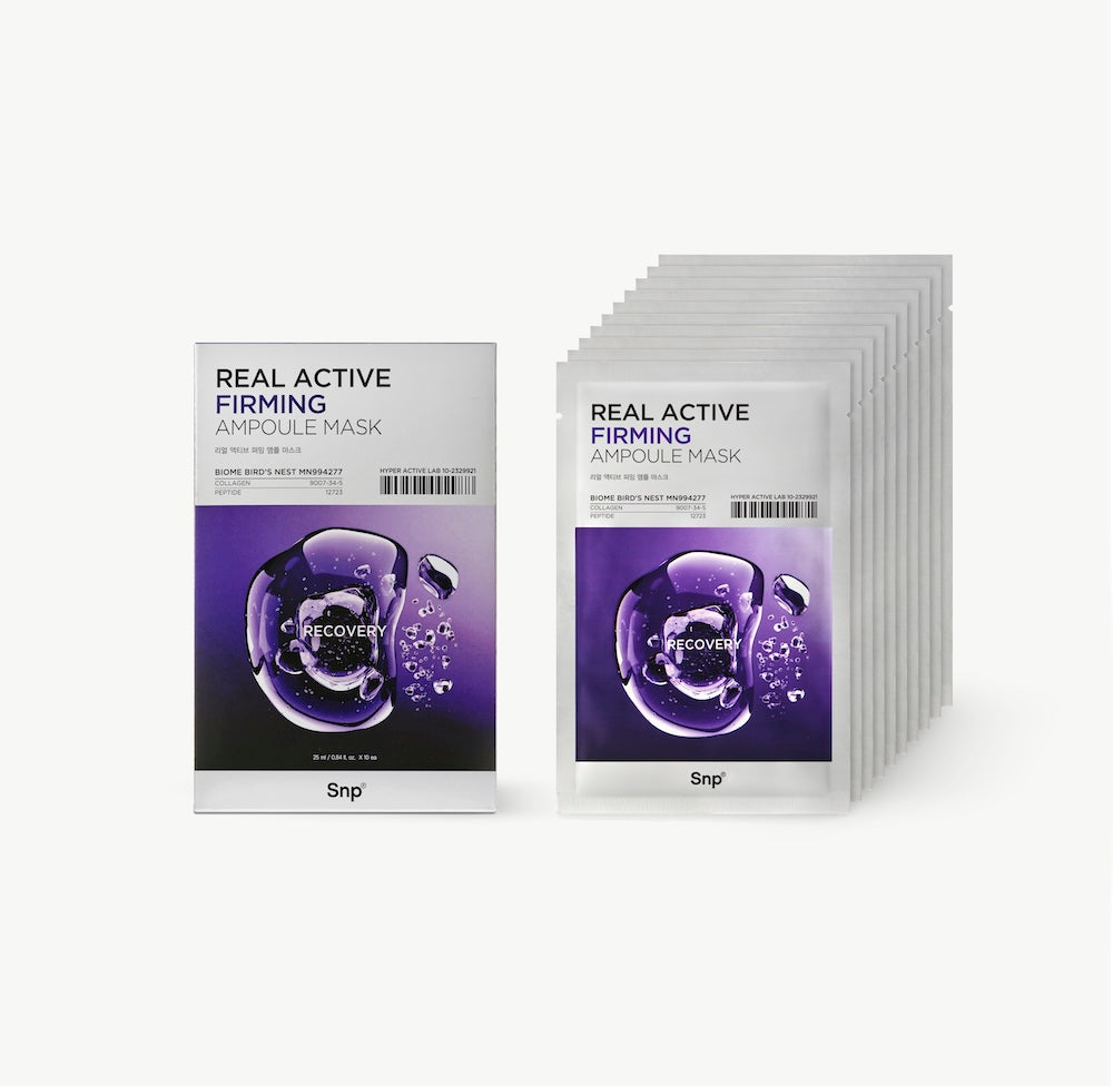 Real Active Firming Ampoule Sheet Mask 25ml x 10 Sheets | SNP