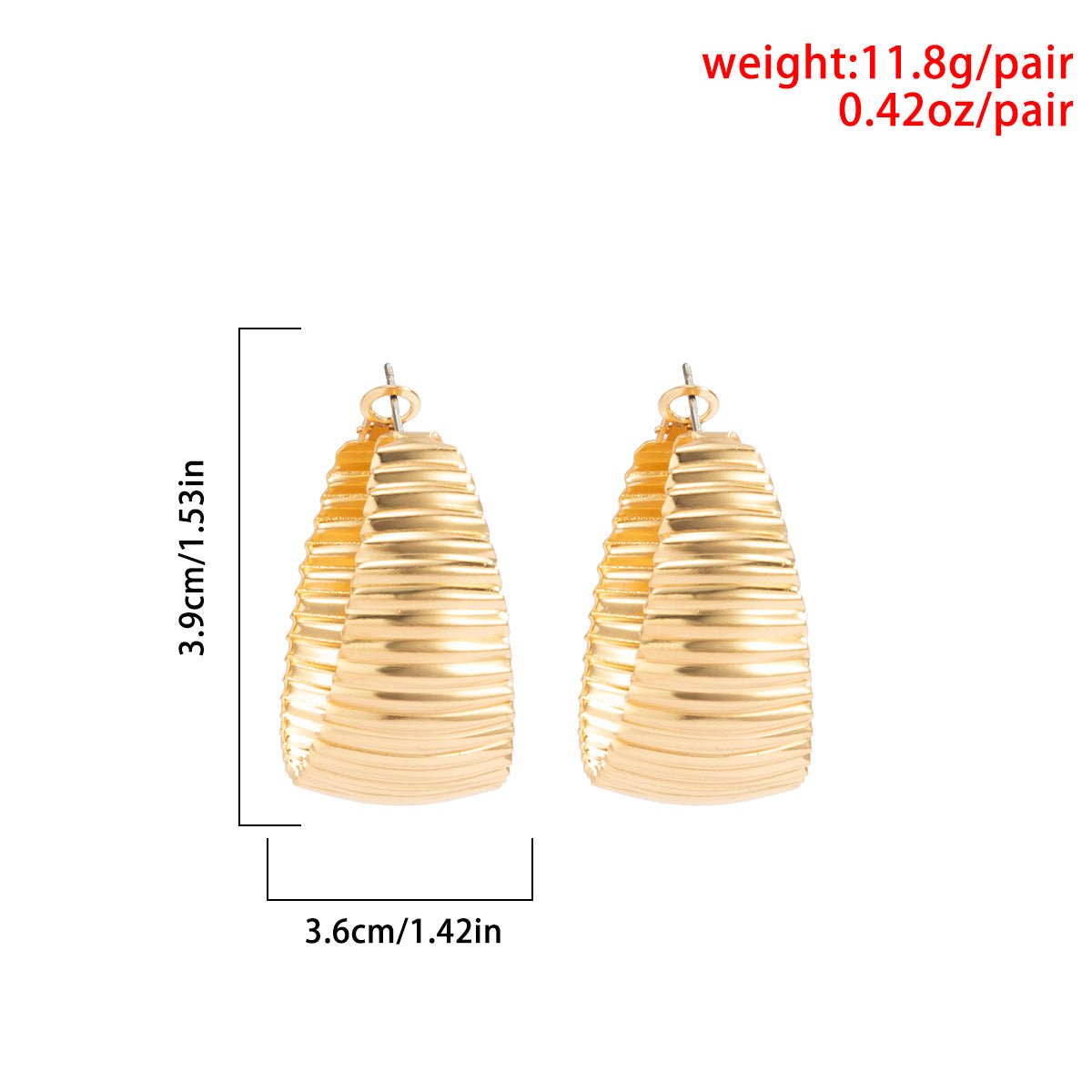 Chic Punk Metal Stripe C-Shaped Earrings in Geometric Design | ULZZANG BELLA