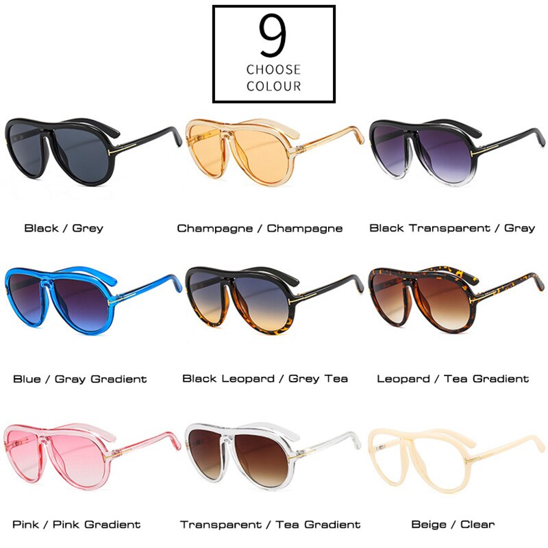 Retro Chic Gradient Oversized Pilot Sunglasses with UV400 Shades