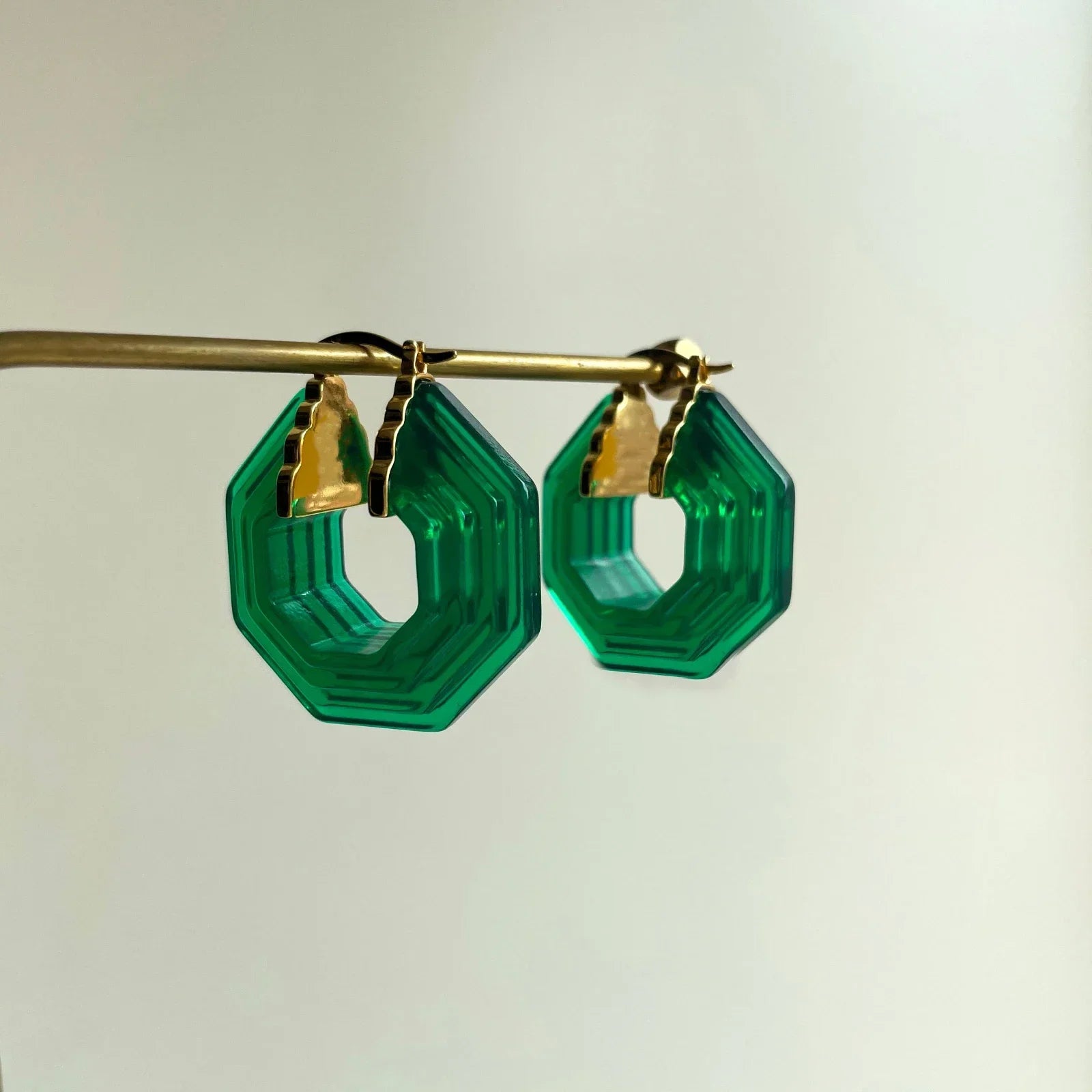 Transparent Green Acrylic Earrings for the Modern Muse | ULZZANG BELLA