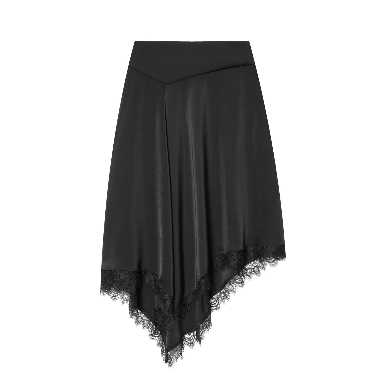 Luxe V-Neck Lace Top & Asymmetrical Skirt Ensemble | ULZZANG BELLA
