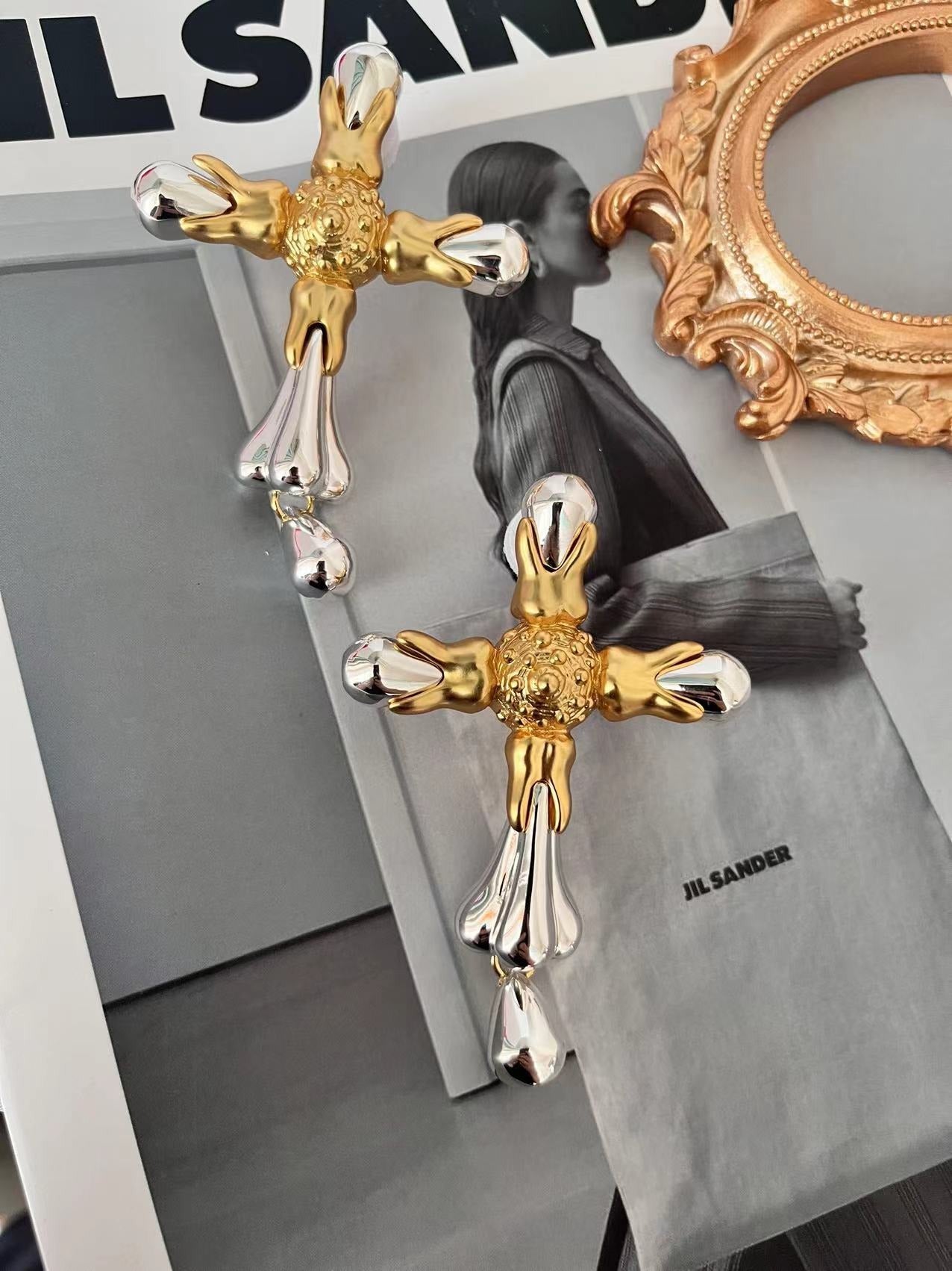 Statement Earring & Brooch Set in Premium Copper | ULZZANG BELLA