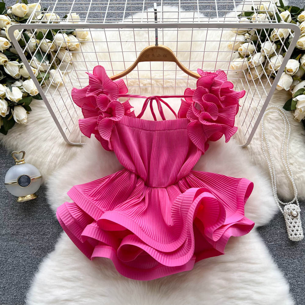 Ruffled Summer Chic Waistcoat - Women's Short Waist Top | ULZZANG BELLA