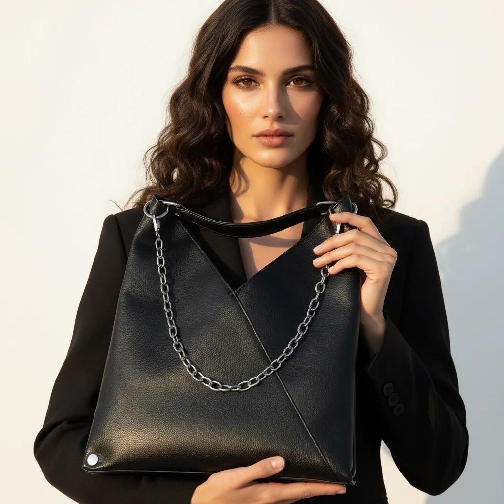 Luxurious PU Leather Shoulder Tote | ULZZANG BELLA