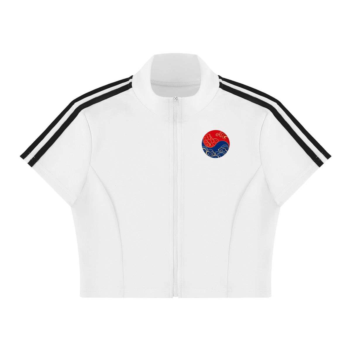 ULZZANG BELLA Joseon Baddie Cropped Zip-Up Tee - Empower Your Style
