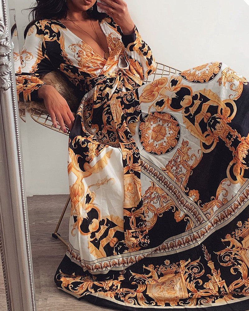 Italian Long Sleeve Maxi Dress for Women | ULZZANG BELLA