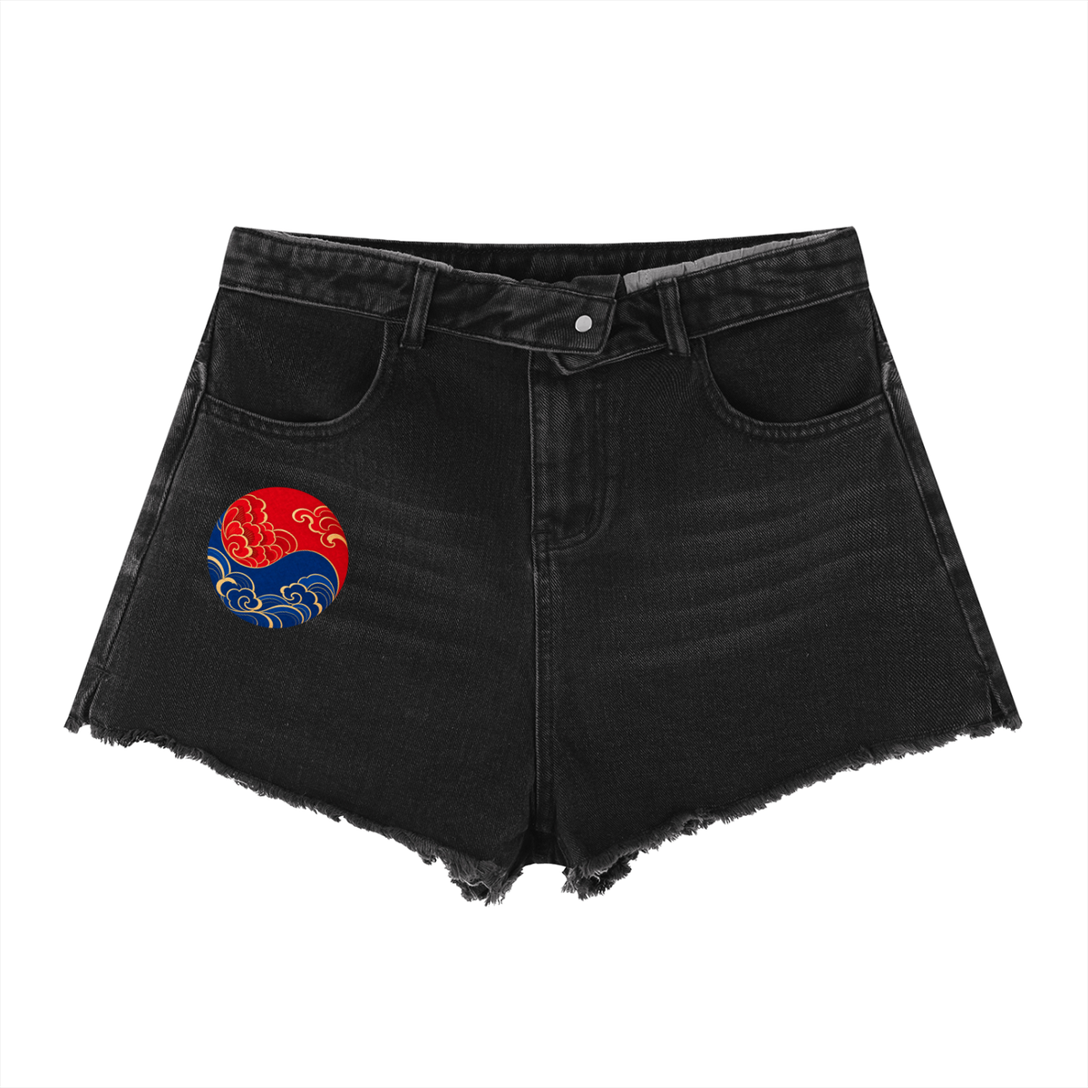 ULZZANG BELLA High-Rise A-Line Denim Shorts for Effortless Style