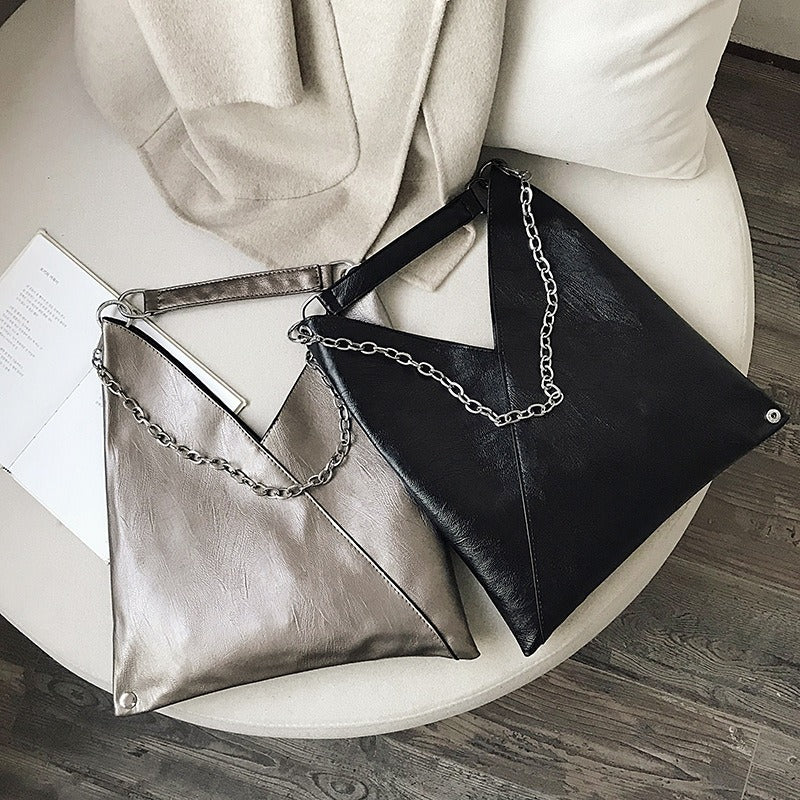 Luxurious PU Leather Shoulder Tote | ULZZANG BELLA
