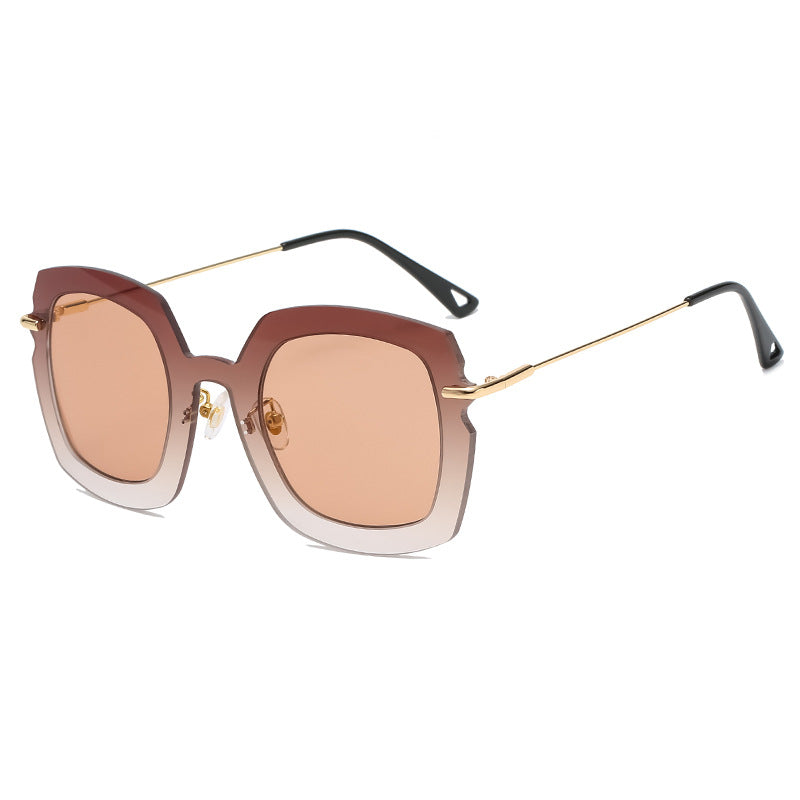 European Square Two-Tone Gradient Sunglasses for Women | ULZZANG BELLA