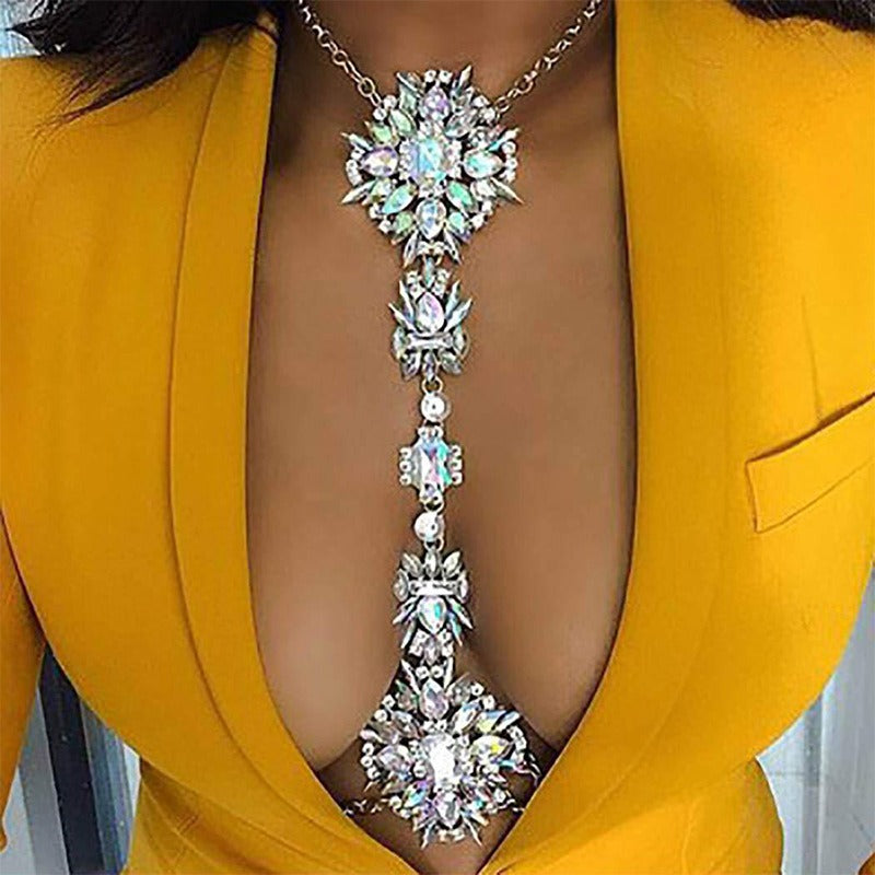 Discover athé's Exquisite Diamond Inlay Body Chain, crafted in South Korea from high-quality alloy, embodying timeless elegance and versatile allure for every occasion.