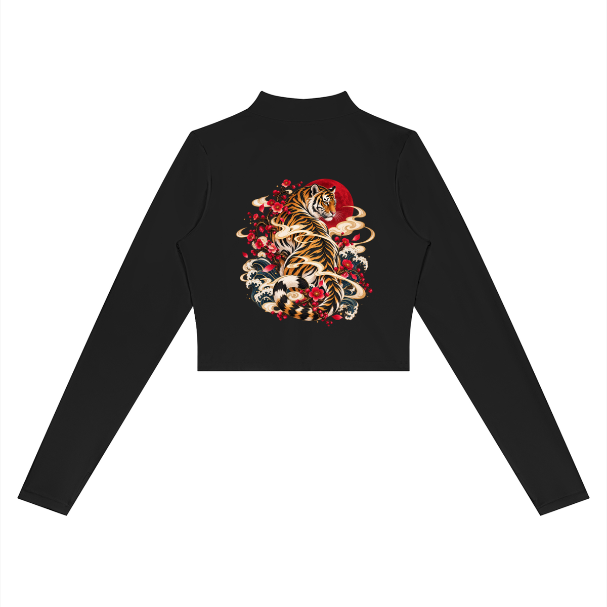 ULZZANG BELLA Korean Tiger Cropped Training Jacket - Empower Your Style