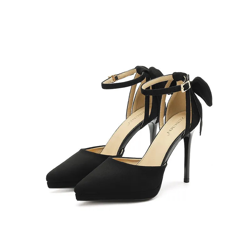 ULZZANG BELLA Elegant Fleece Stiletto Pumps - Timeless Luxury
