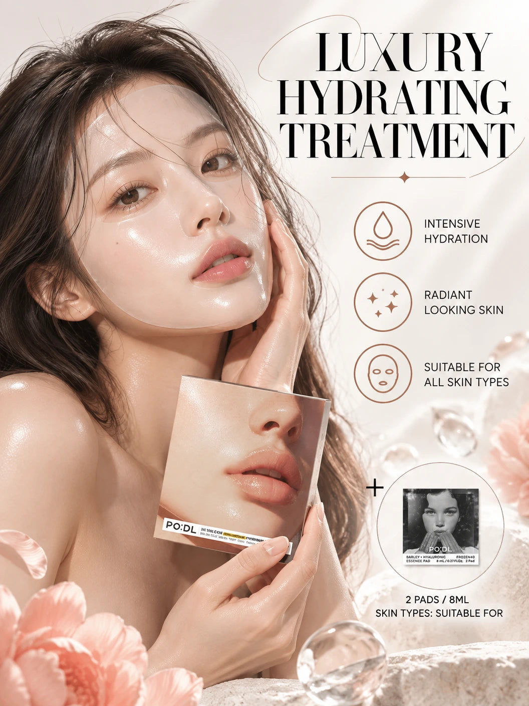 2X TGG Care Hyaluronic Hydromask (4ea) (+Special Gift) | PO:DL | PO:DL 2X TGG Hyaluronic Hydromask 4 Pack + Gift