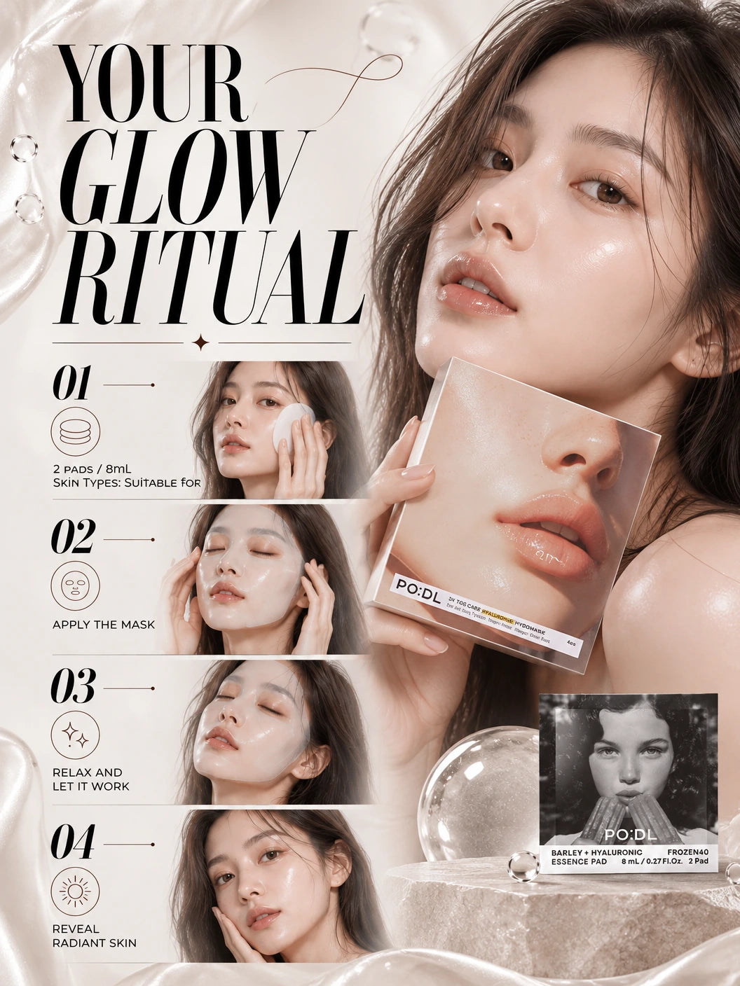 2X TGG Care Hyaluronic Hydromask (4ea) (+Special Gift) | PO:DL | PO:DL 2X TGG Hyaluronic Hydromask 4 Pack + Gift