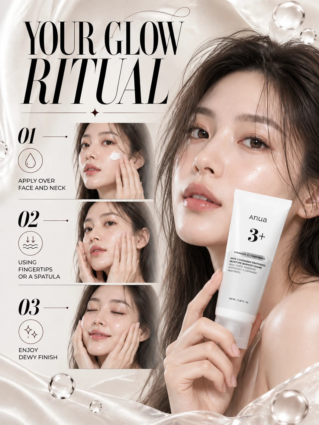 3 Ceramide Panthenol Moisture Barrier Cream 100ml | Anua | Anua 3 Ceramide Panthenol Cream – Handcrafted Luxury Hydration