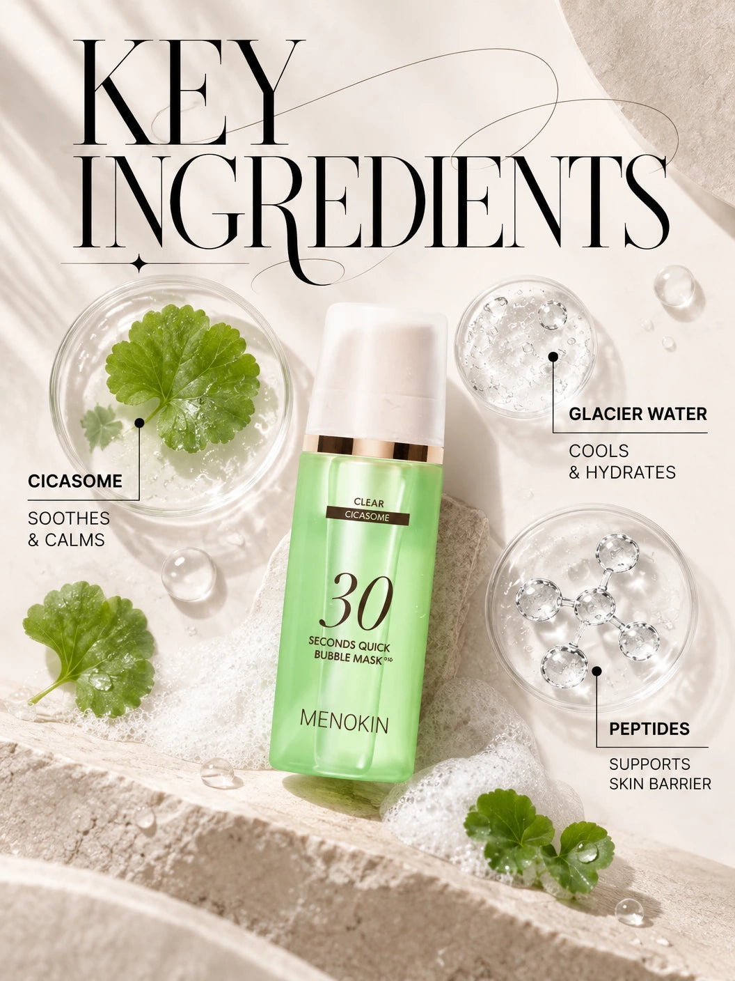 30 Seconds Quick Bubble Mask_Clear 95ml | MENOKIN | MENOKIN 30 Seconds Quick Bubble Mask Clear 95ml