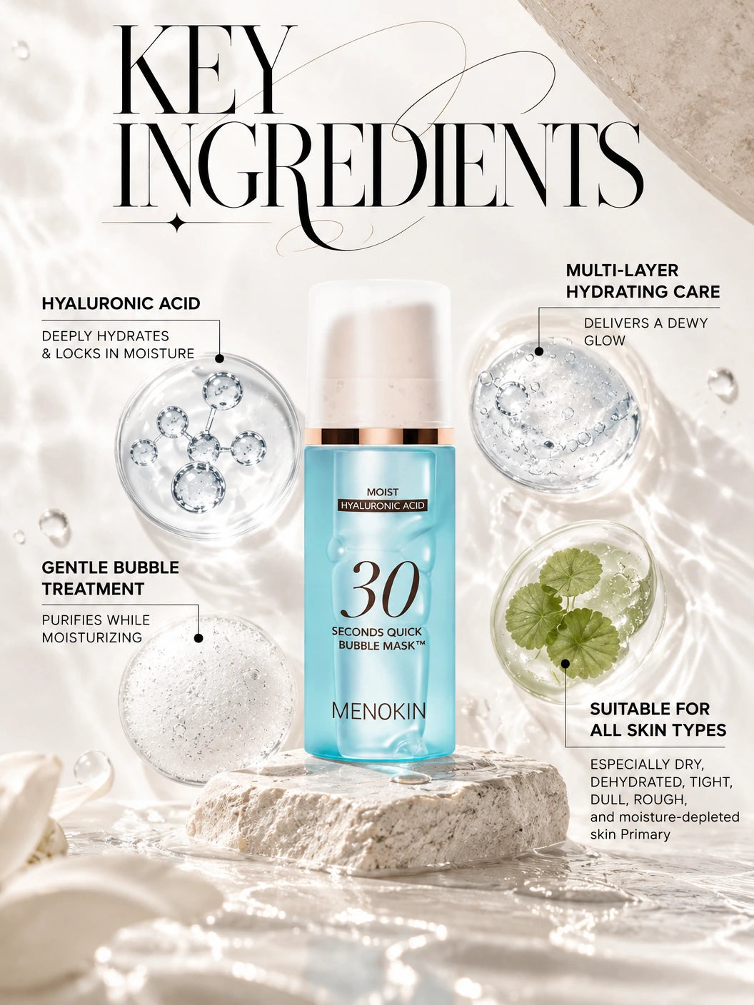 30 Seconds Quick Bubble Mask_Moisture 95ml | MENOKIN | MENOKIN 30 Seconds Quick Bubble Mask Moisture 95ml