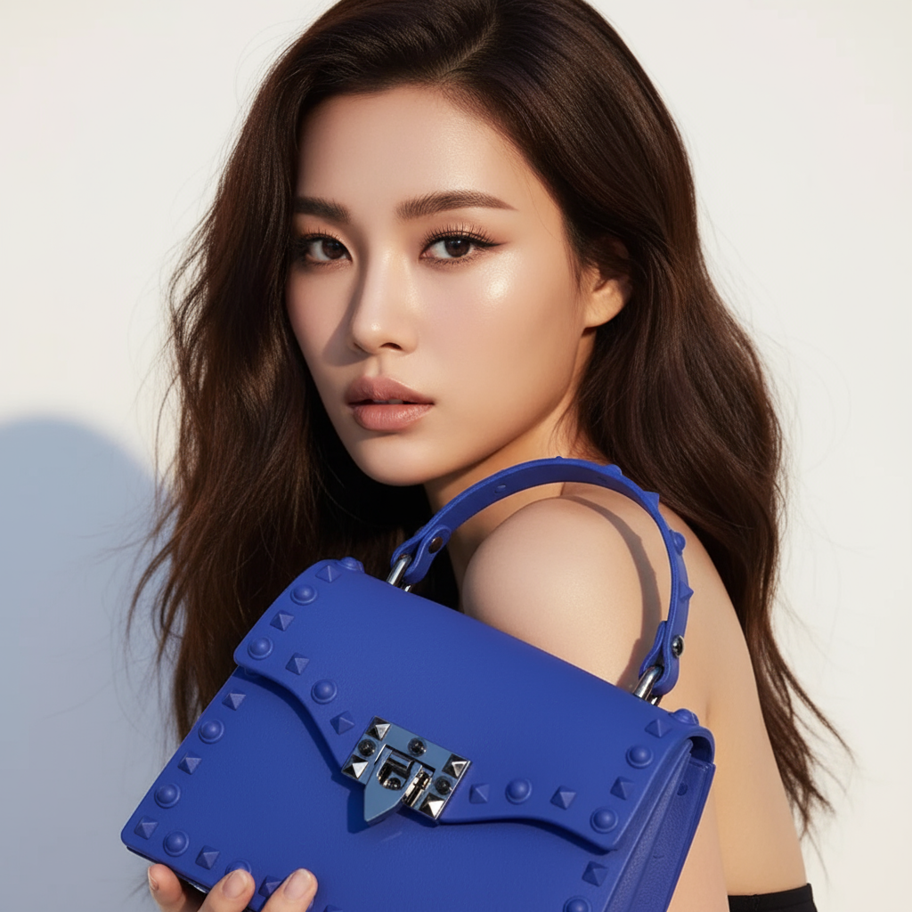 Elegante borsa a tracolla in PVC con rivetti per la donna moderna | ULZZANG BELLA