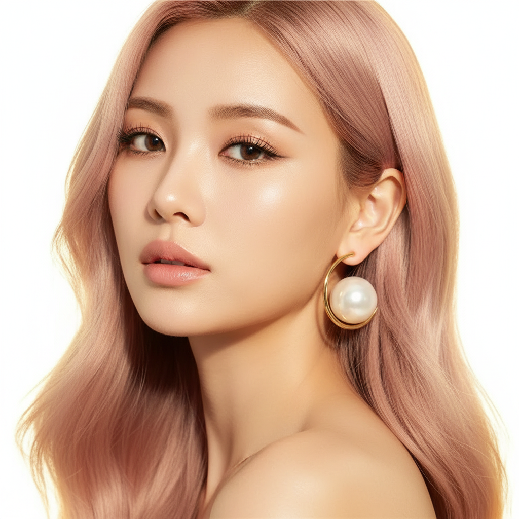 ULZZANG BELLA Large Round Pearl Earrings - Timeless Luxury