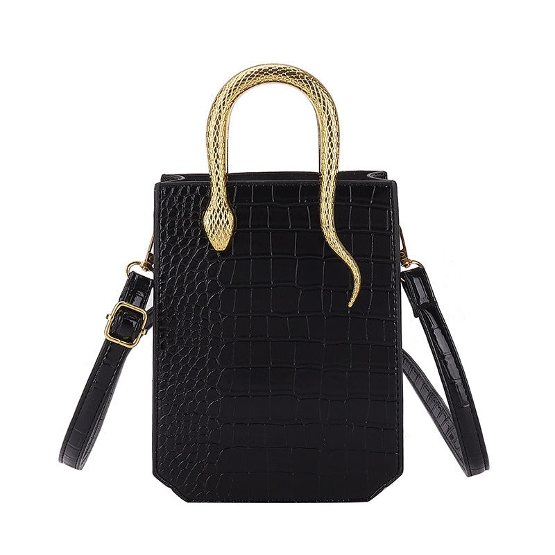 Borsa tote a tracolla con motivo pietra in elegante PU | ULZZANG BELLA