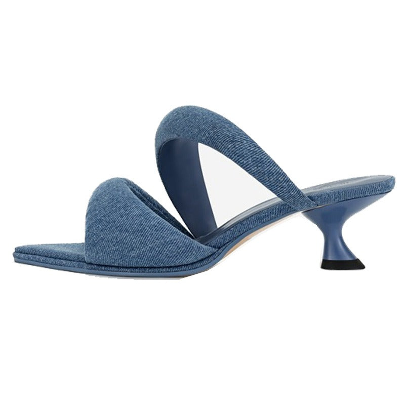 Soft Leather Elegant Kitten Flip Flops for Plus Size Women | ULZZANG BELLA