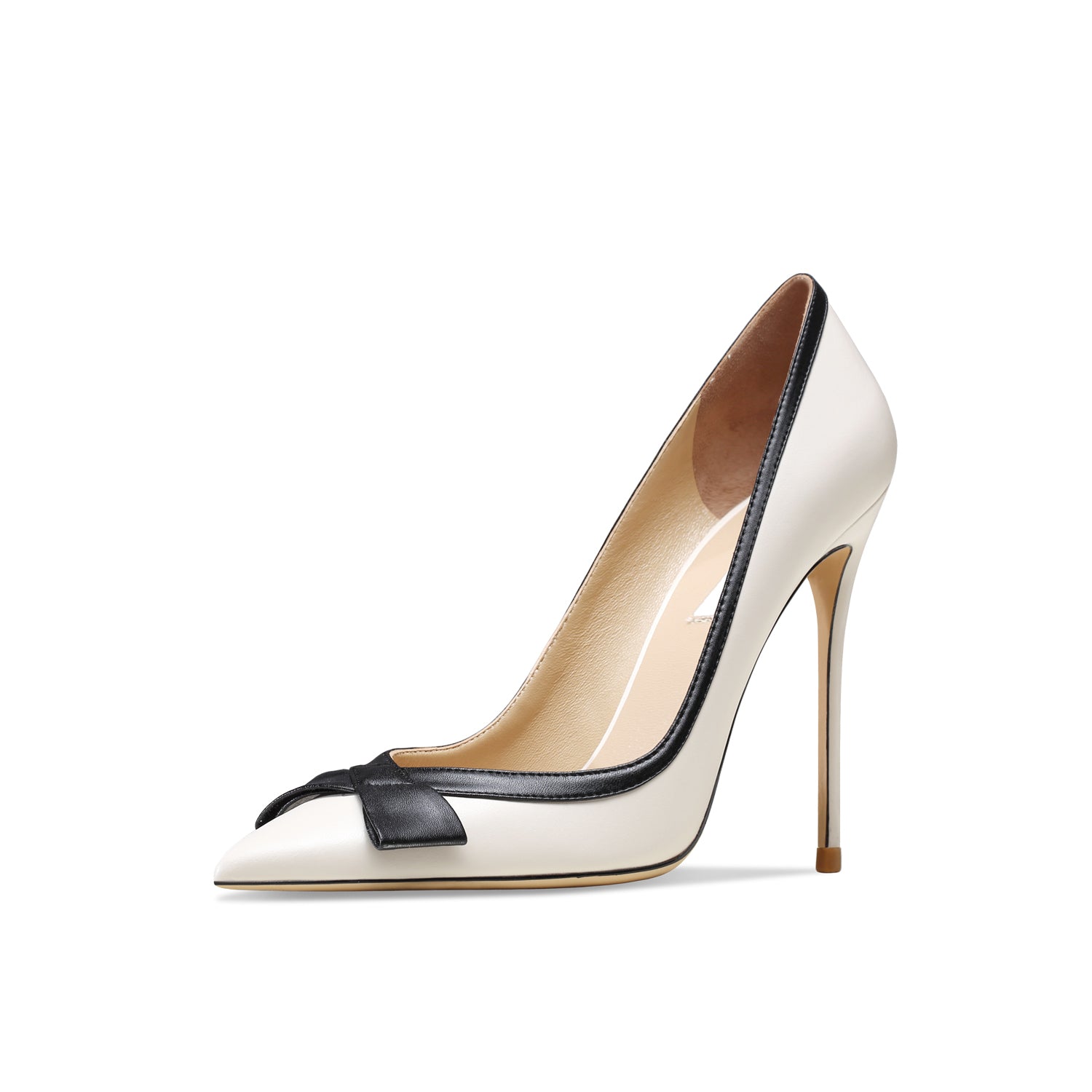 Exquisite Suede Pointed High Heel Shoes with Bowknot Detail | ULZZANG BELLA