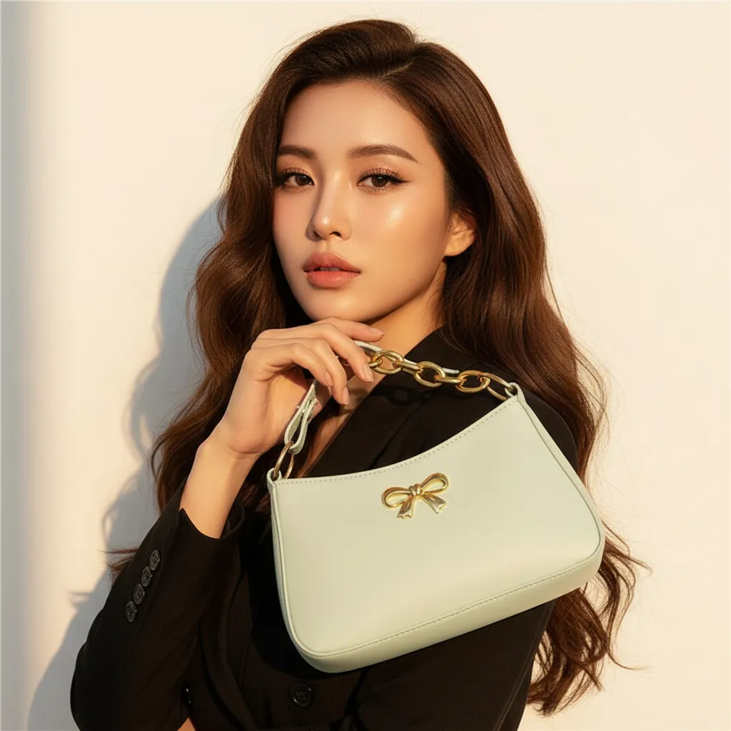 ULZZANG BELLA Bow-Embellished Messenger Bag, Timeless Elegance