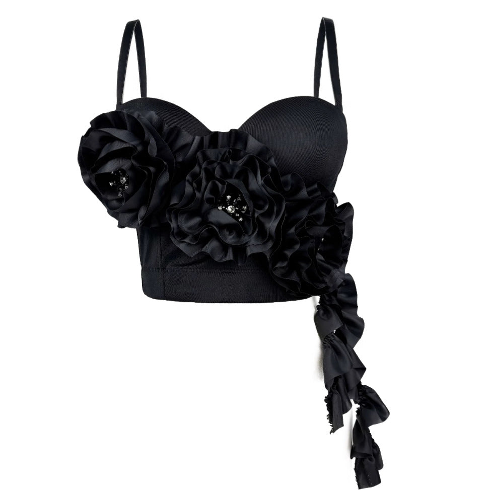 Floral Tassel Bustier Shapewear with Padded Straps | ULZZANG BELLA
