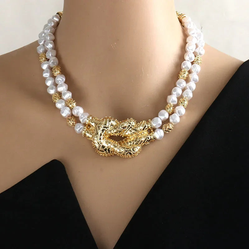 Opulent Multi-Layer Pearl Necklace for the Modern Muse | ULZZANG BELLA