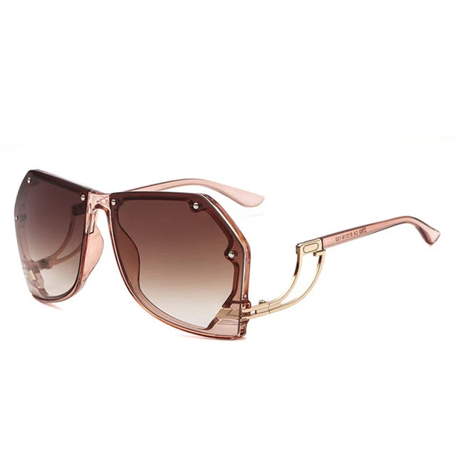 Irregular Polygonal Sunglasses with Ocean Tinted Lenses | ULZZANG BELLA