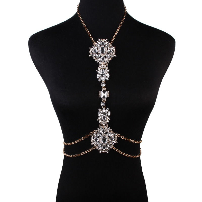 Discover athé's Exquisite Diamond Inlay Body Chain, crafted in South Korea with luxurious materials, embodying timeless elegance for the discerning individual.
