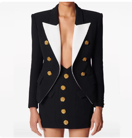 ULZZANG BELLA Elegant Slim Fit Suit Jacket and Skirt Set