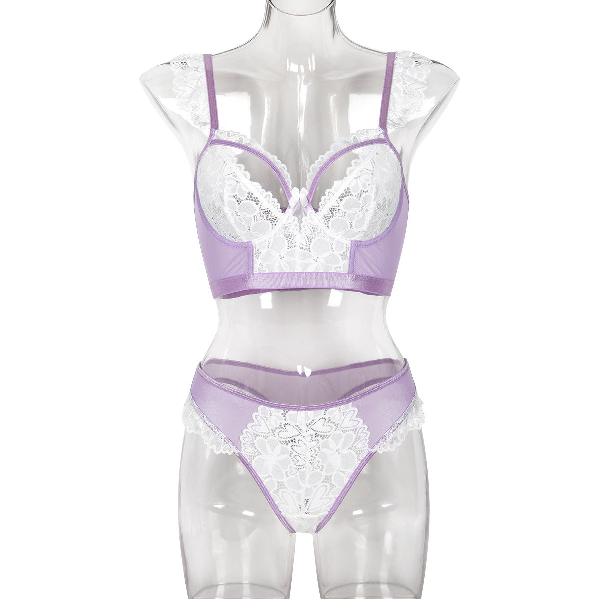 Luxe Lace Trim Hollow Out Lingerie Set | ULZZANG BELLA