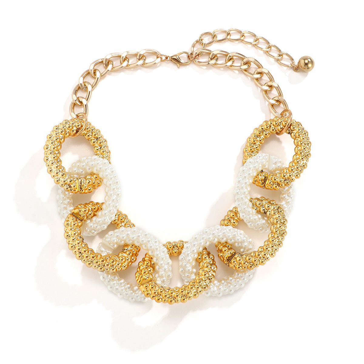 Exquisite Faux Pearl Cross Chain Necklace for Women | ULZZANG BELLA