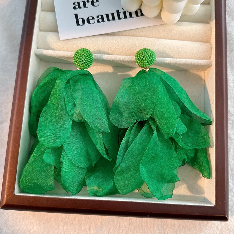 Bohemian Elegance Tassel Earrings with Glass Accents | ULZZANG BELLA