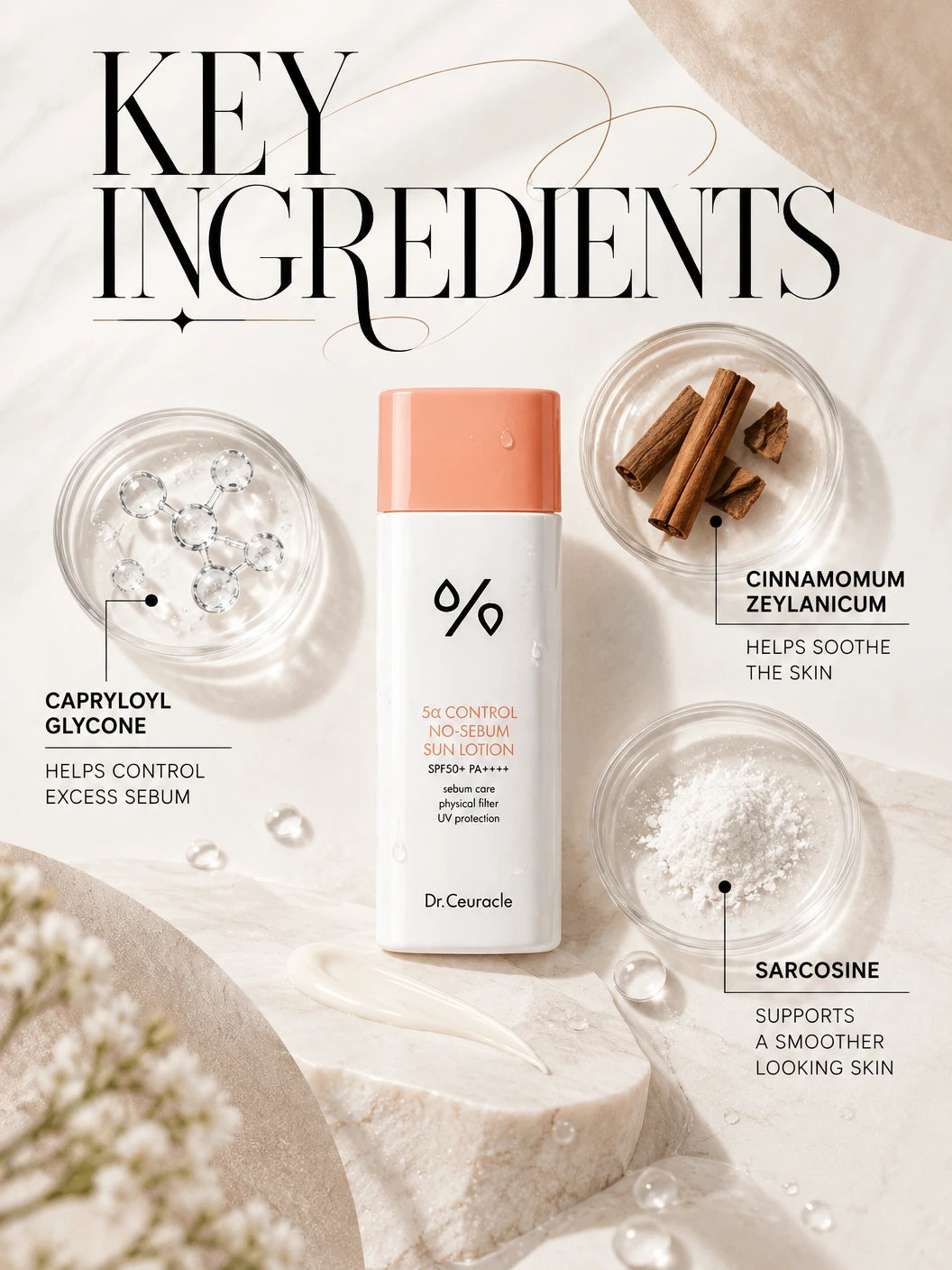 5α Control No-sebum Sun Lotion SPF50+ PA++++ | Dr. Ceuracle | Dr. Ceuracle No-sebum Sun Lotion - Artisanal Luxury Care