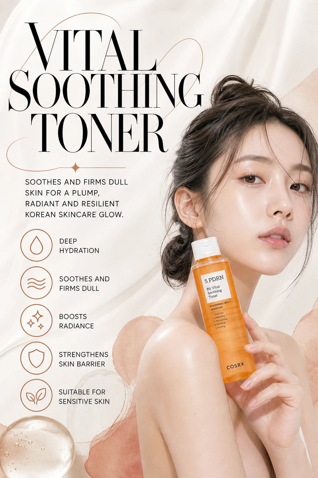 5 PDRN B5 Vital Soothing Toner 280ml | COSRX | COSRX 5 PDRN B5 Vital Soothing Toner 280ml