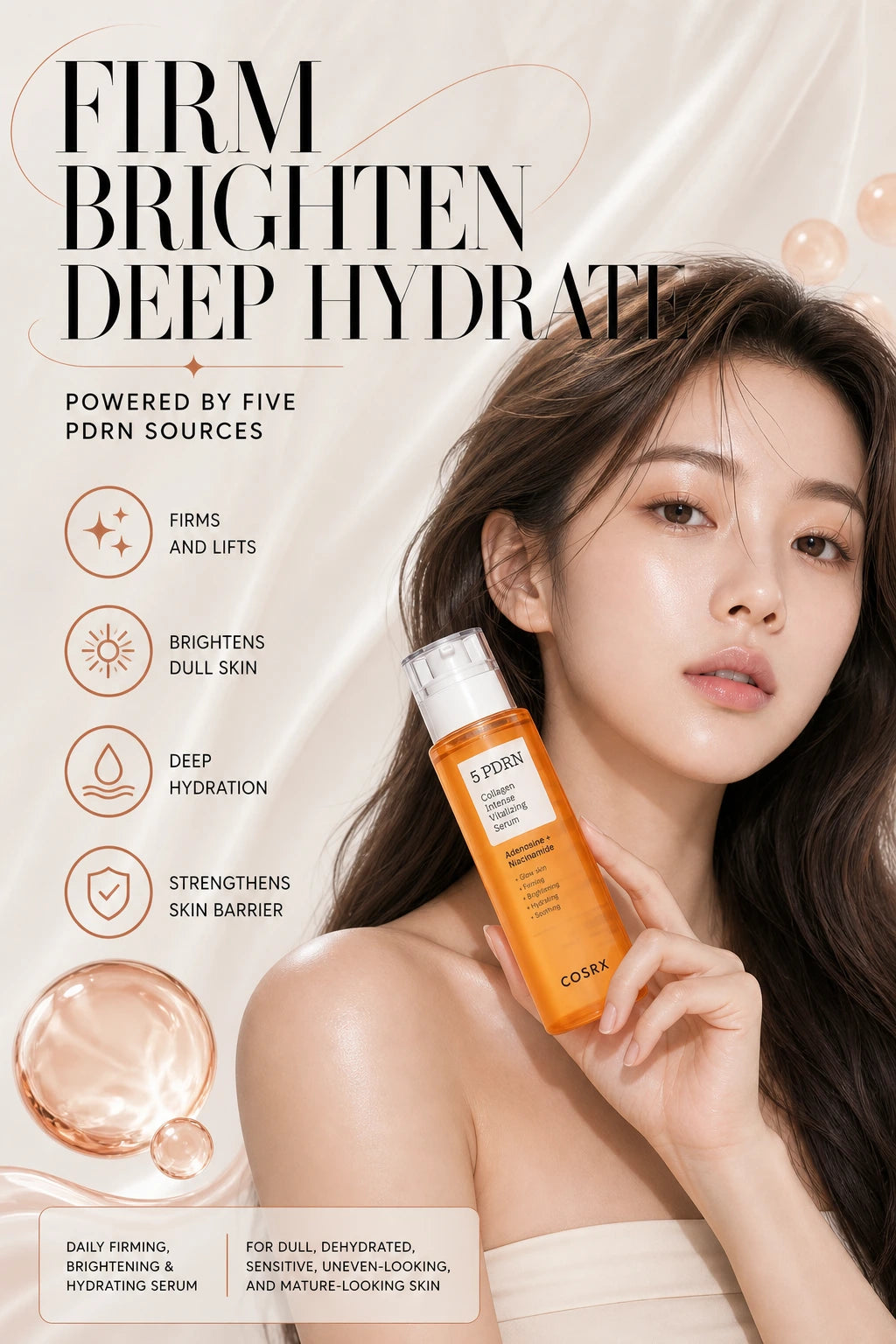 5 PDRN Collagen Intense Vitalizing Serum 100ml | COSRX | COSRX 5 PDRN Collagen Serum 100ml | Firming K-Beauty