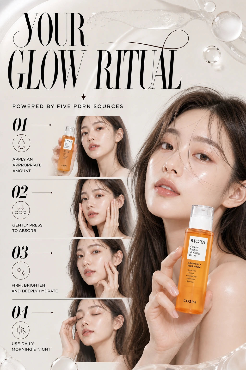 5 PDRN Collagen Intense Vitalizing Serum 100ml | COSRX | COSRX 5 PDRN Collagen Serum 100ml | Firming K-Beauty
