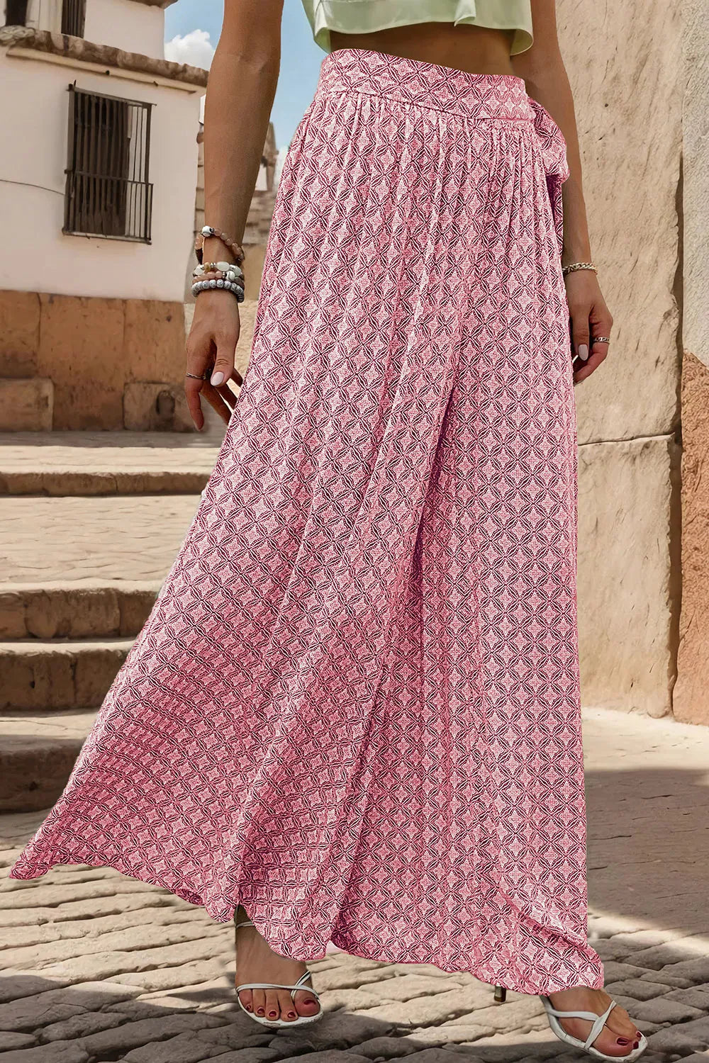 Sophisticated Tied Wide Leg Pants in Sheer Elegance | ULZZANG BELLA