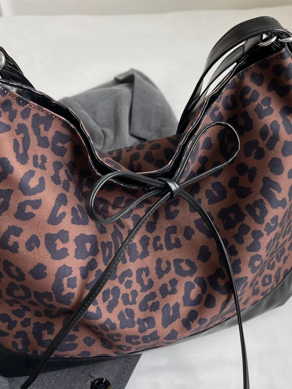 Mocha Leopard Luxe Dual Purpose Crossbody Bag | ULZZANG BELLA