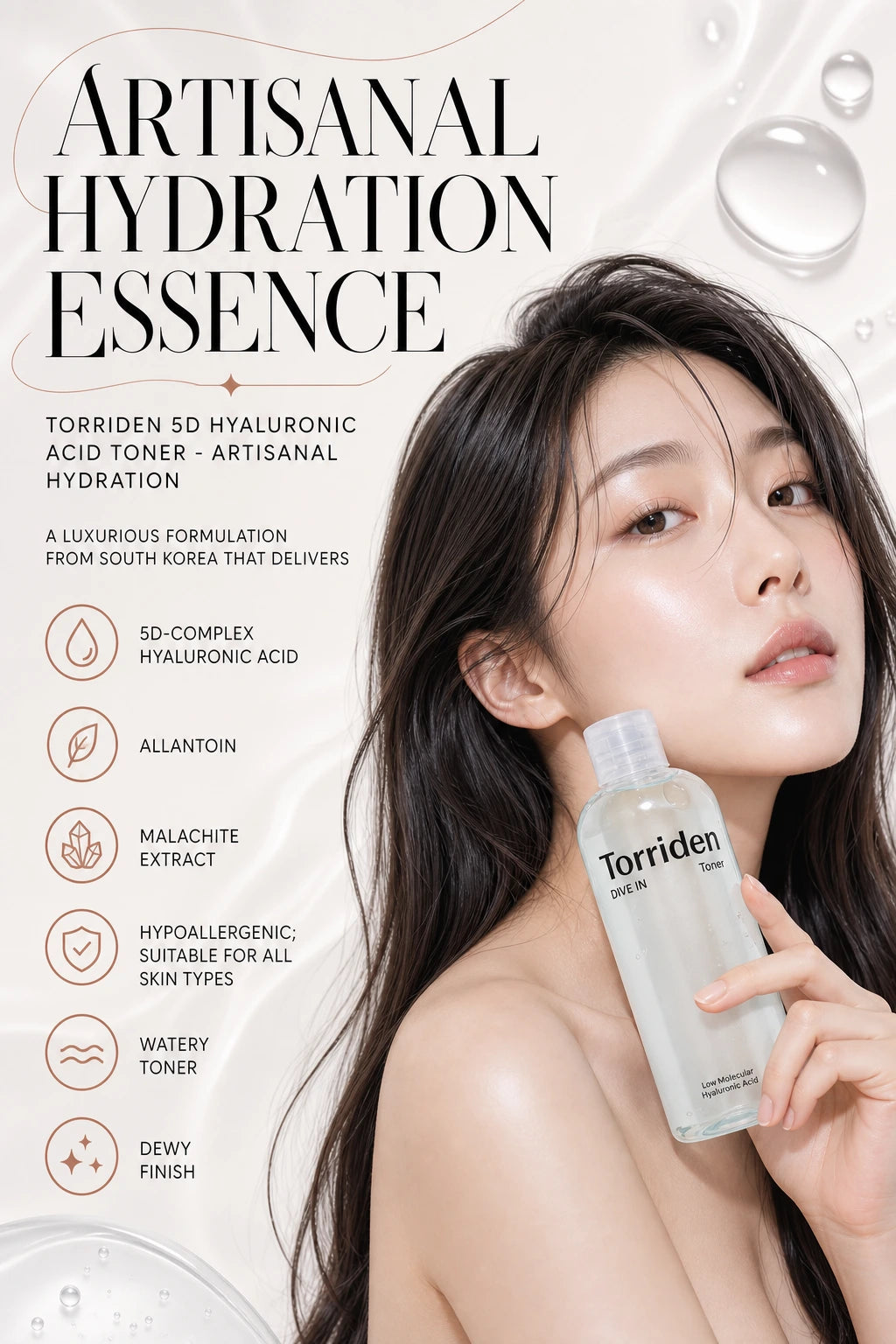 5D Hyaluronic Acid Toner for Luminous Hydration | Torriden | Torriden 5D Hyaluronic Acid Toner - Artisanal Hydration Essence