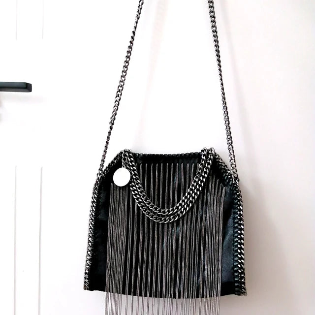 Chic Crossbody Tassel Messenger Bag in Luxe Nylon | ULZZANG BELLA