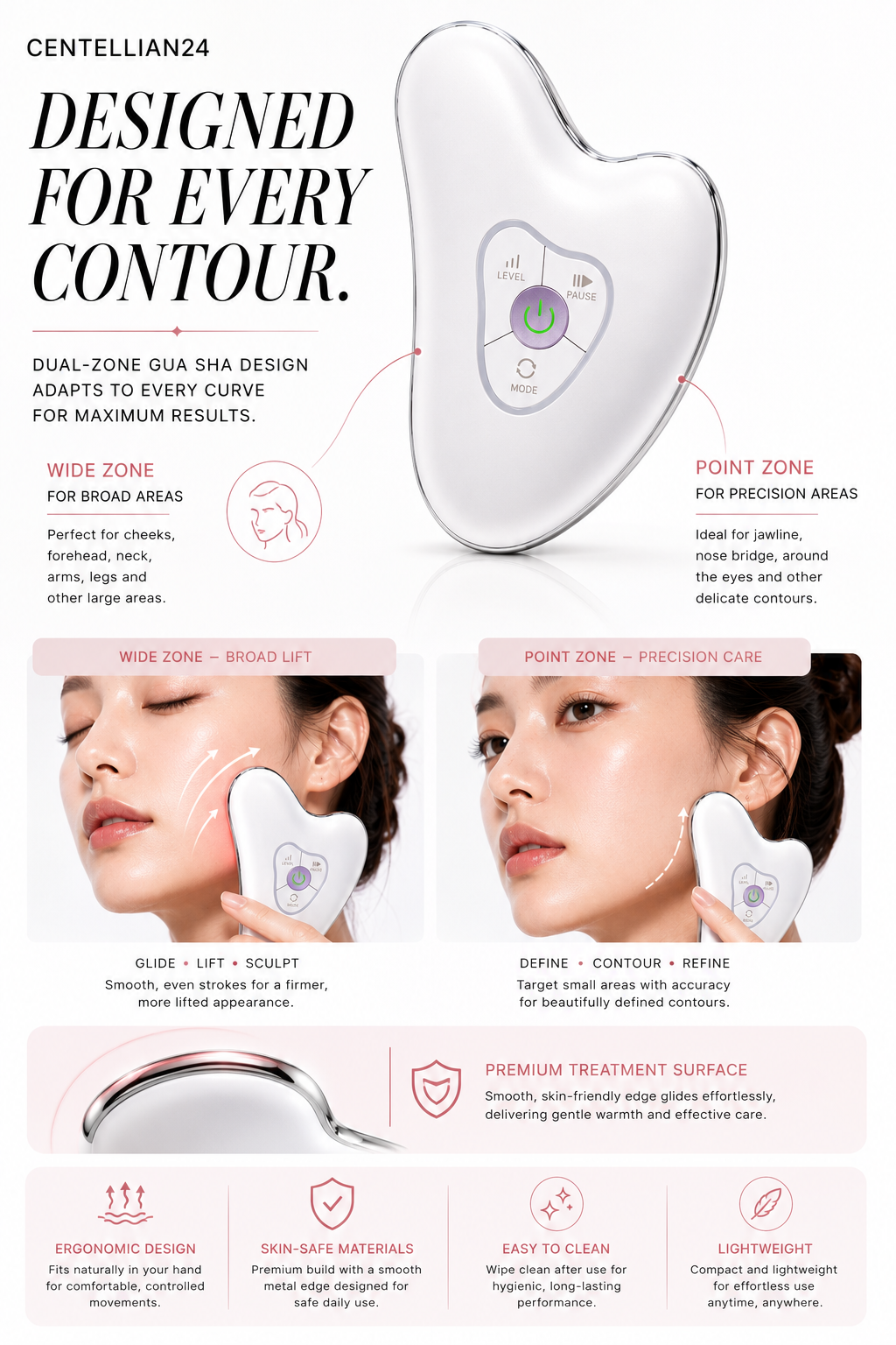 Radiant Lifting Gua Sha Device for Youthful Skin | Centellian24