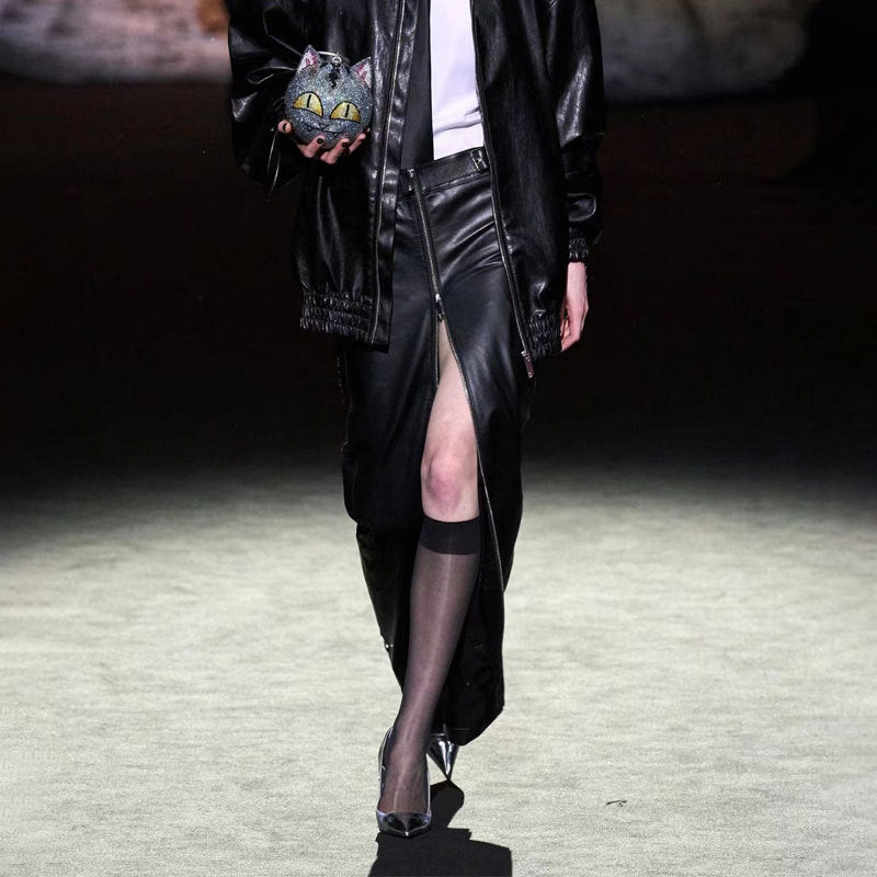 Irregular Heel Super High Pumps in Premium Ultrafiber | ULZZANG BELLA