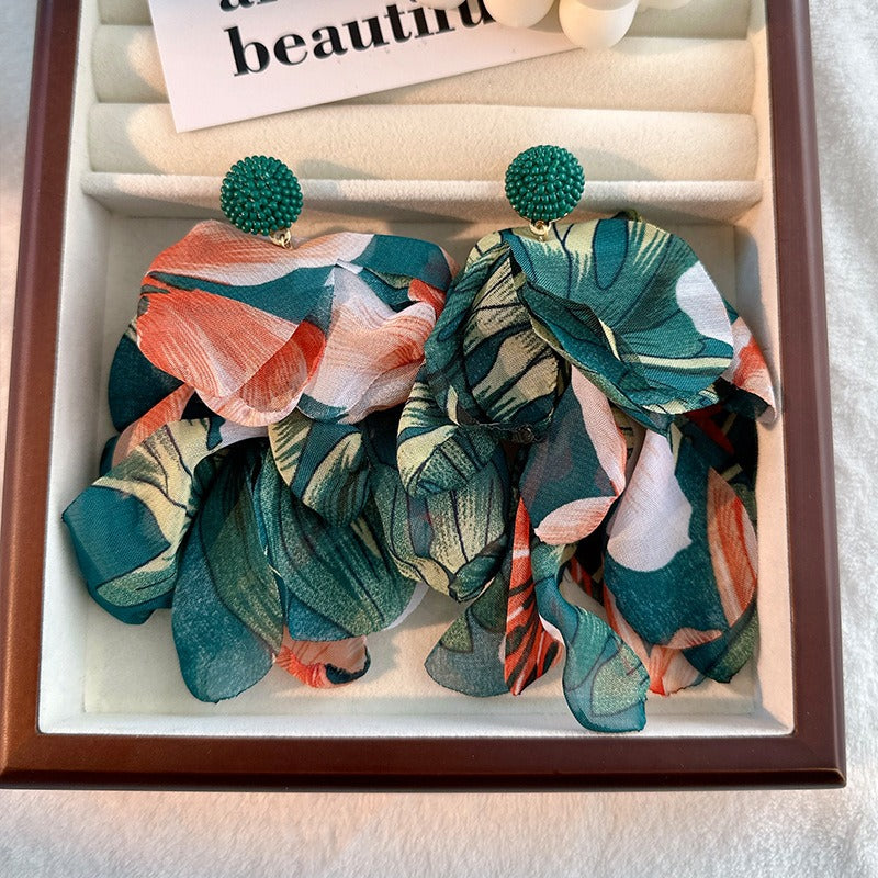 Bohemian Elegance Tassel Earrings with Glass Accents | ULZZANG BELLA