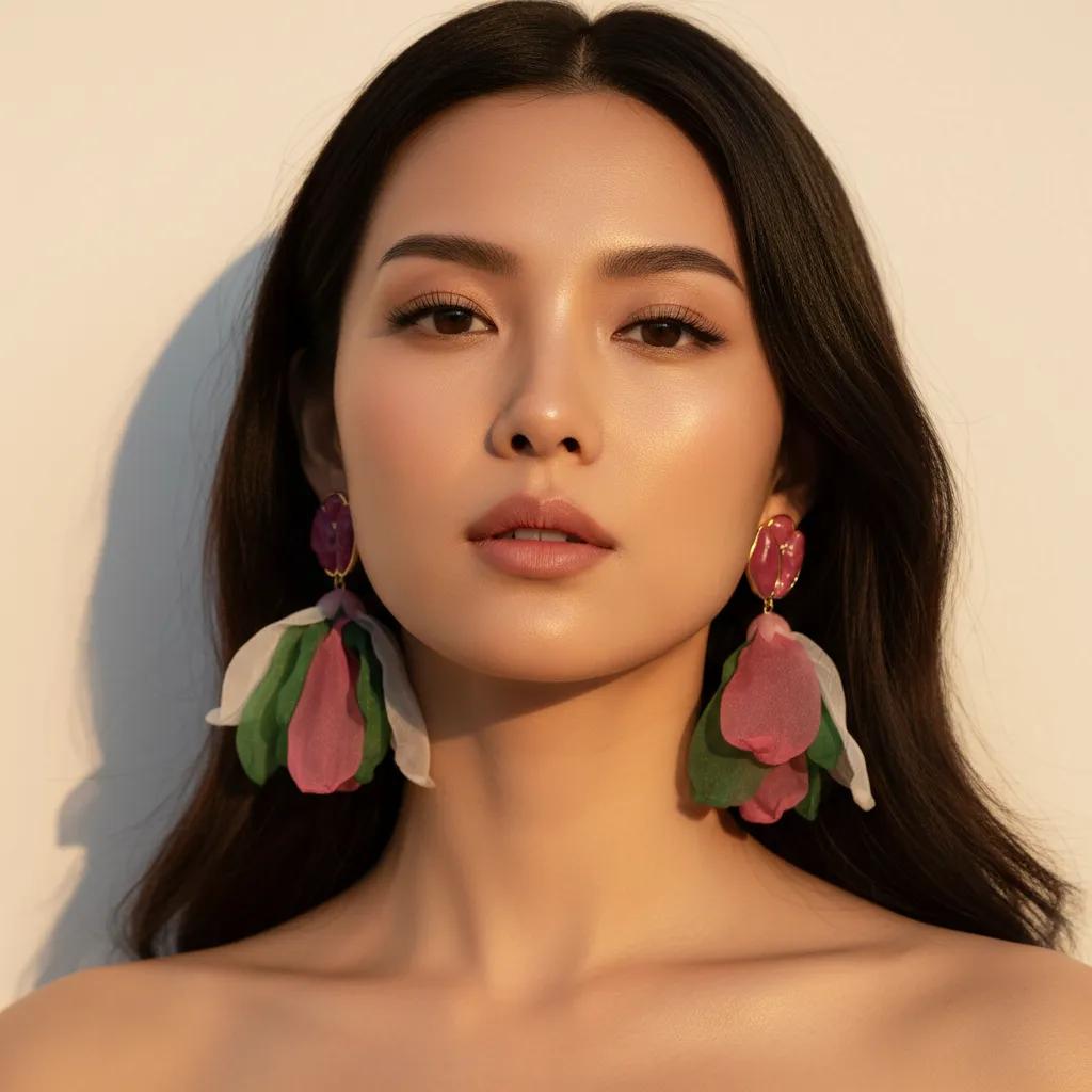 ULZZANG BELLA Floral Drop Earrings - Exquisite Luxury Jewelry