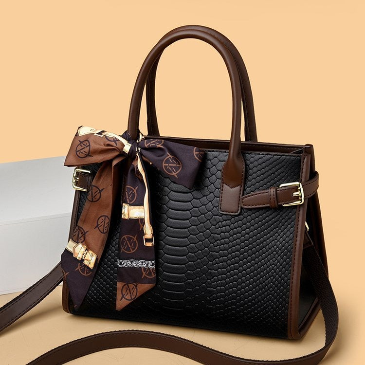 Snakeskin Embossed Leather Briefcase | ULZZANG BELLA