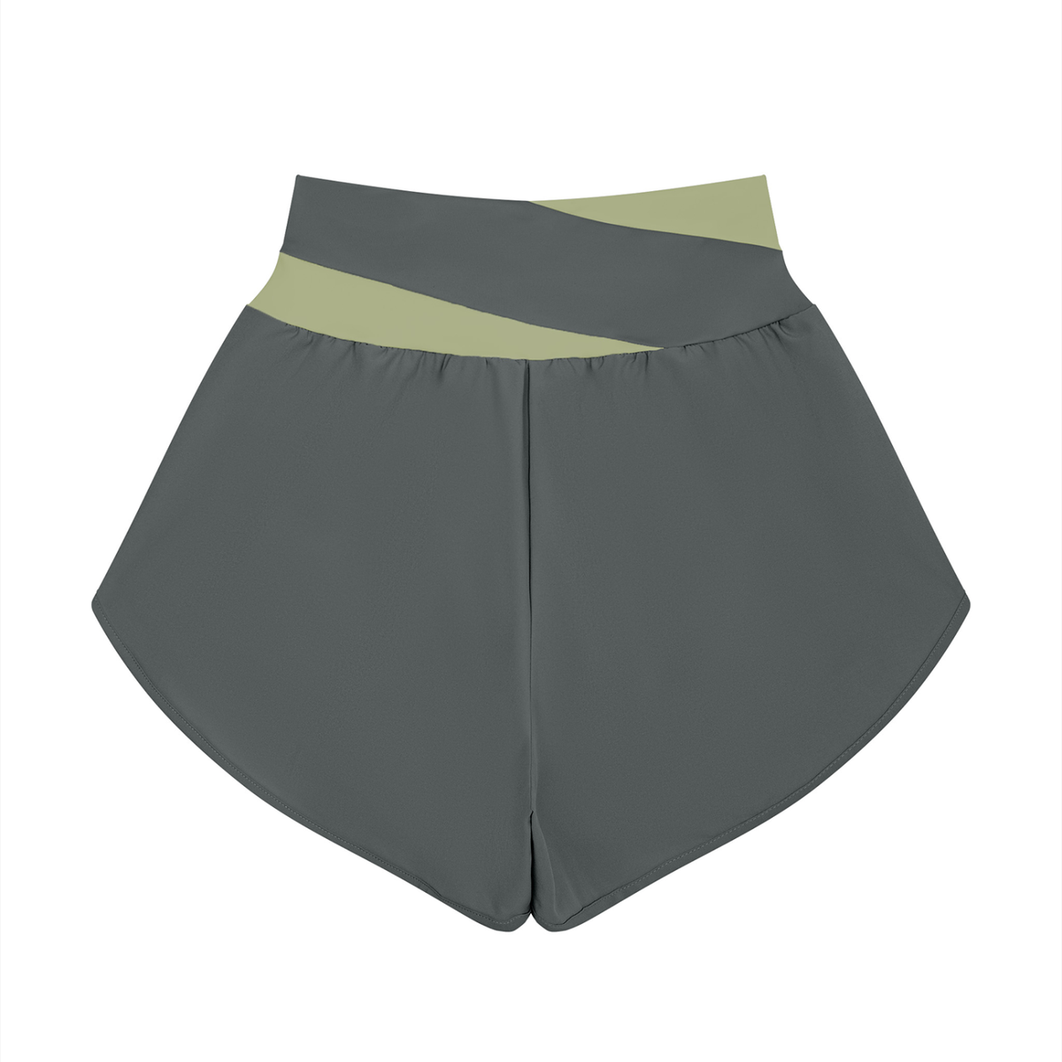 Cross-Over Panelled High Waisted Yoga Shorts | ULZZANG BELLA