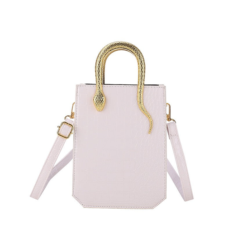 Borsa tote a tracolla con motivo pietra in elegante PU | ULZZANG BELLA